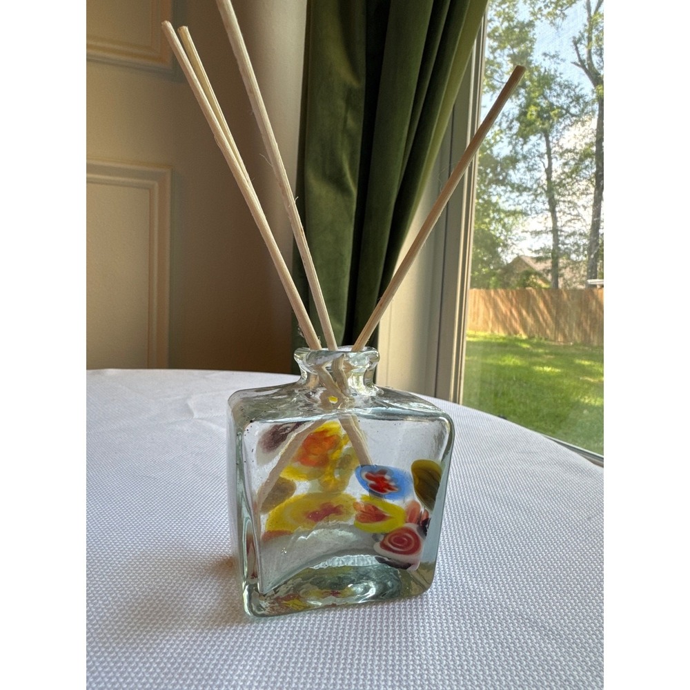 Hand Blown Glass Milefiori Diffuser Bottle